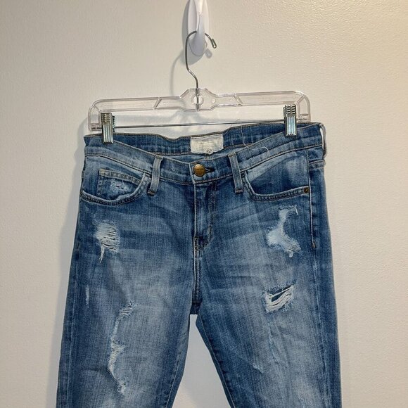 Current/Elliott The Stiletto Shredded Skinny Jeans Size 28 Blue Denim Womens - Picture 2 of 10